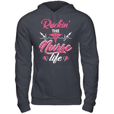 Rockin' The Nurse Life-T-Shirt & Hoodie-Pullover Hoodie-Dark Heather