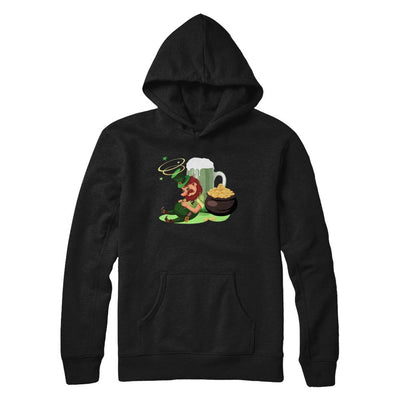 Leprechaun Drinking Green Beer Saint Patricks Day-T-Shirt & Hoodie-Pullover Hoodie-Black