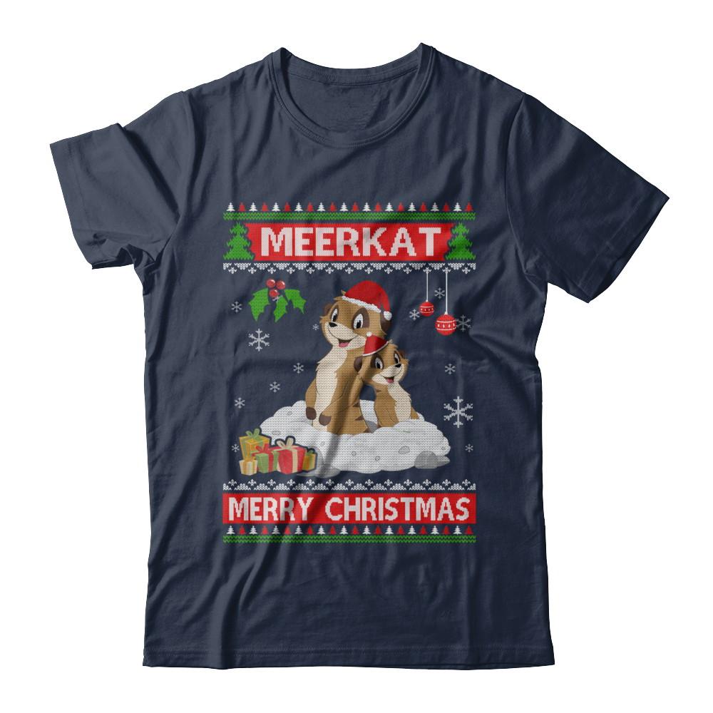 Meerkat Xmas Pajama Ugly Christmas Sweater-T-Shirt & Sweatshirt-Classic T-Shirt-Navy