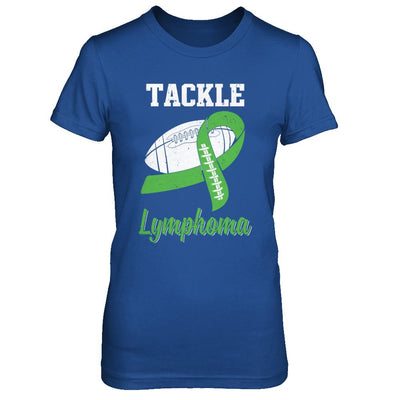 Football Survivor Tackle Green Lymphoma Awareness-T-Shirt & Hoodie-Women's T-Shirt-Royal