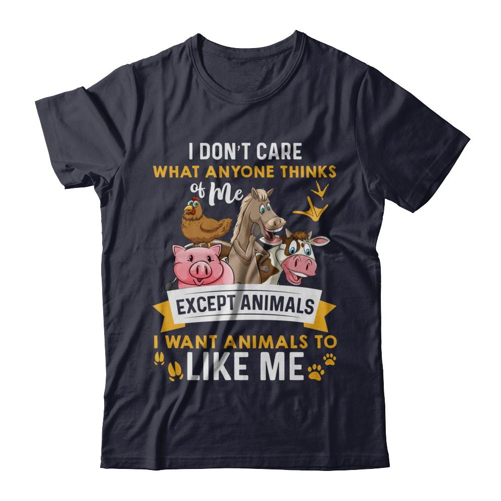 I Don't Care What Anyone Thinks Of Me Except Animals-T-Shirt & Hoodie-Premium T-Shirt-Midnight Navy