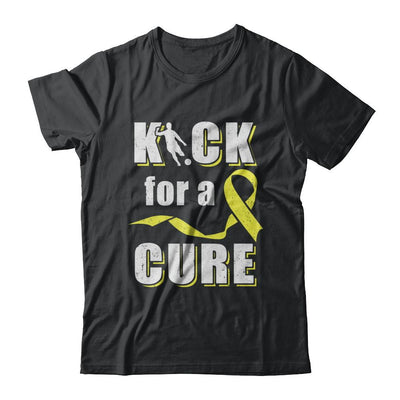 Kick For A Cure Soccer Yellow Childhood Cancer Awareness-T-Shirt & Hoodie-Classic T-Shirt-Black