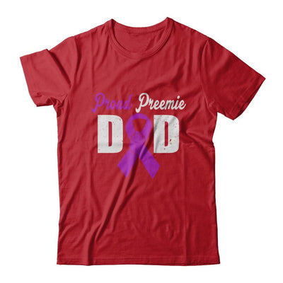 Fathers Day Proud Preemie Dad Premature Birth Awareness-T-Shirt & Hoodie-Classic T-Shirt-Red