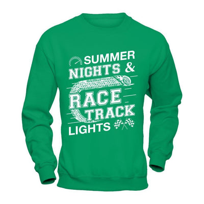 Summer Nights Race Track Lights-T-Shirt & Hoodie-Crewneck Sweatshirt-Irish Green