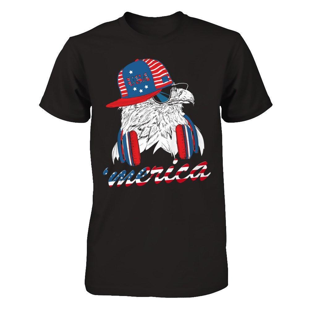 Usa Pride Merica Hiphop Eagle 4Th Of July-T-Shirt & Hoodie-Premium T-Shirt-Black