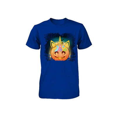 Kids Girls Unicorn Pumpkin Queen Halloween Youth-Youth Shirt-