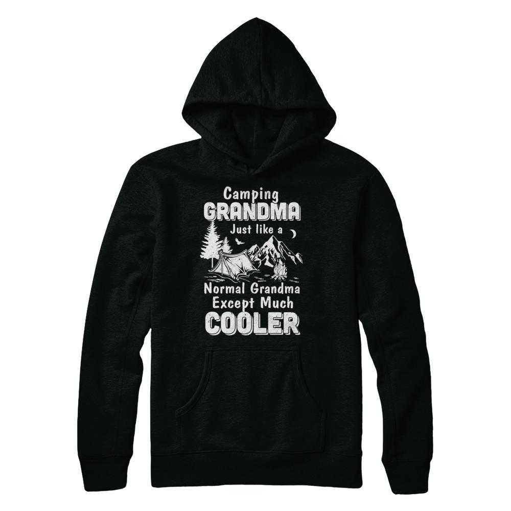 Camping Grandma Except Much Cooler-T-Shirt & Hoodie-Pullover Hoodie-Black