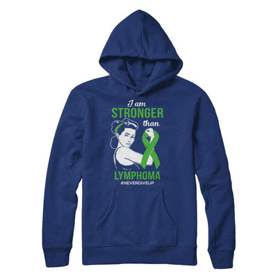 I Am Stronger Than Lymphoma Awareness Support-T-Shirt & Hoodie-Pullover Hoodie-Deep Royal