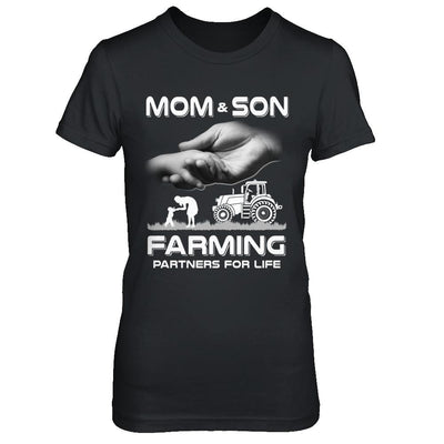 Farmer Mom And Son Farming Partners For Life Mothers Day-T-Shirt & Hoodie-Women's T-Shirt-Black