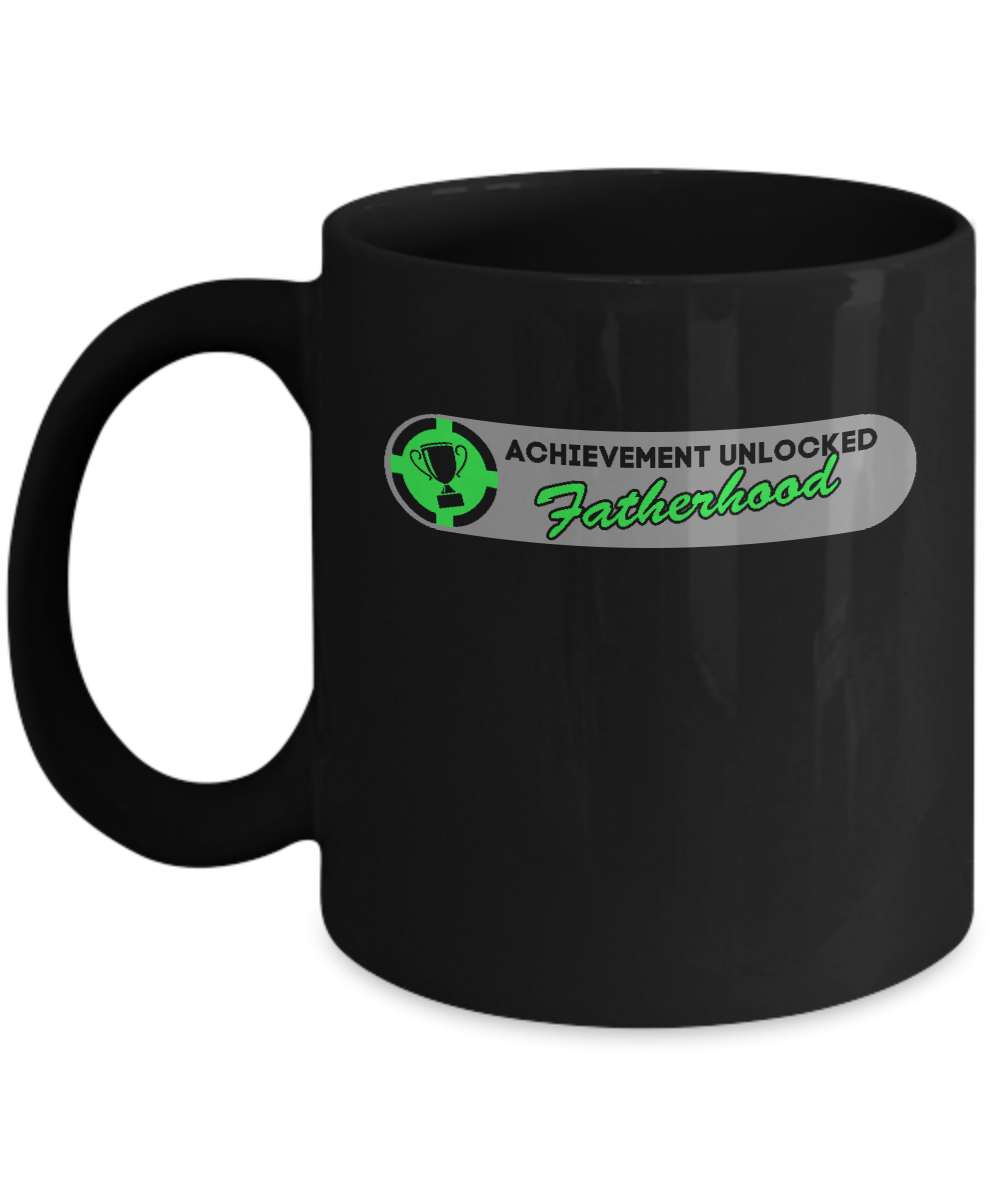 Achievement Unlocked Fatherhood First Time Dad Mug-Coffee Mug-11oz Mug-Black