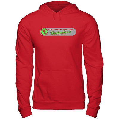 Achievement Unlocked Fatherhood First Time Dad-T-Shirt & Hoodie-Pullover Hoodie-Red