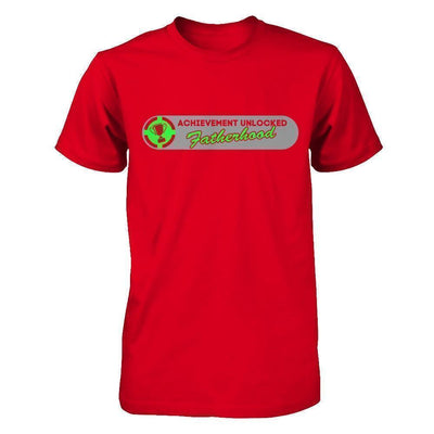 Achievement Unlocked Fatherhood First Time Dad-T-Shirt & Hoodie-Premium T-Shirt-Red
