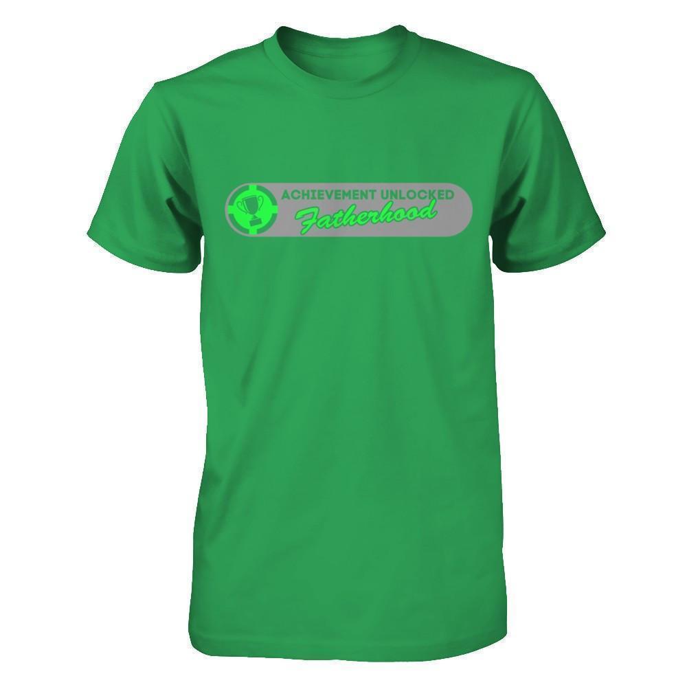 Achievement Unlocked Fatherhood First Time Dad-T-Shirt & Hoodie-Premium T-Shirt-Kelly Green