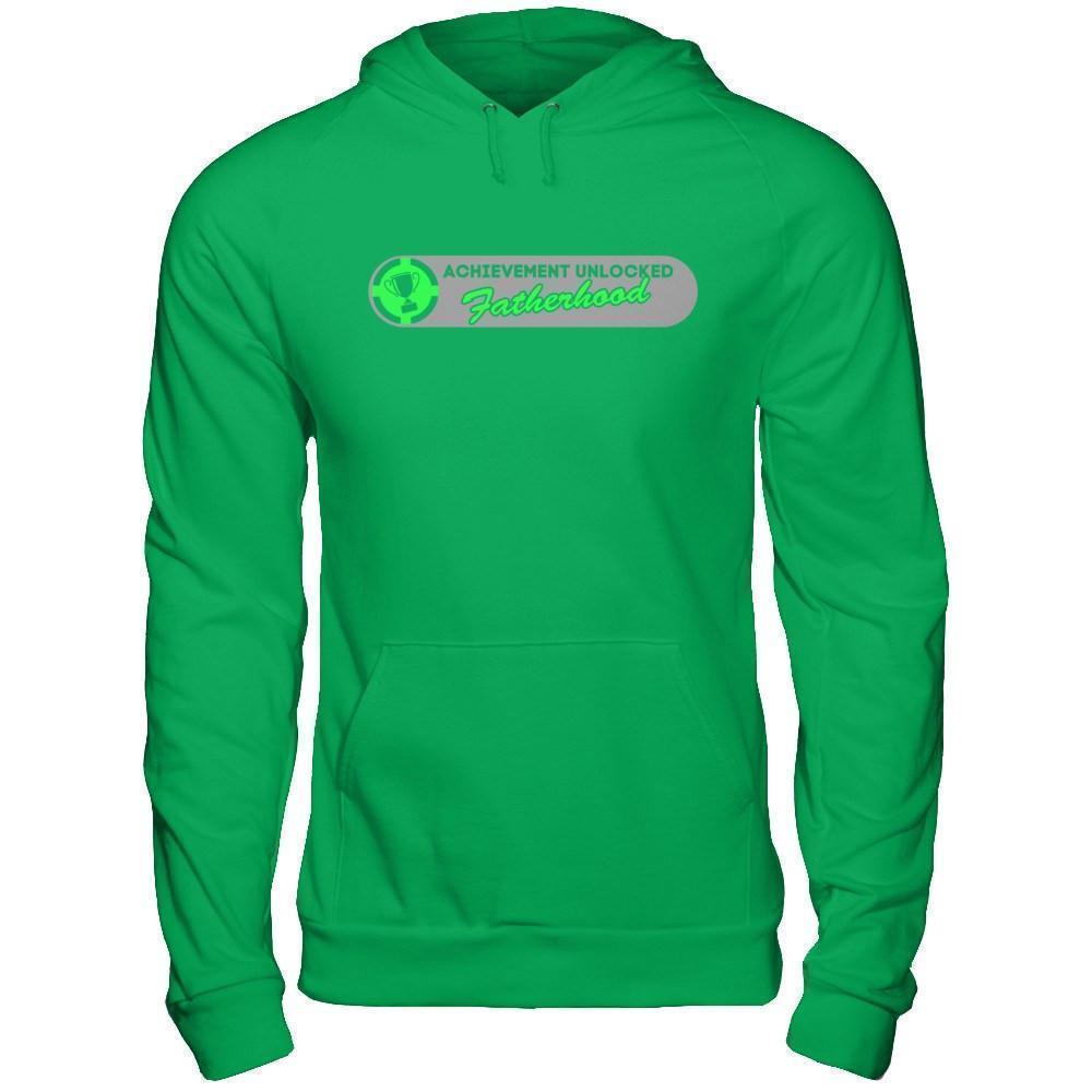 Achievement Unlocked Fatherhood First Time Dad-T-Shirt & Hoodie-Pullover Hoodie-Irish Green