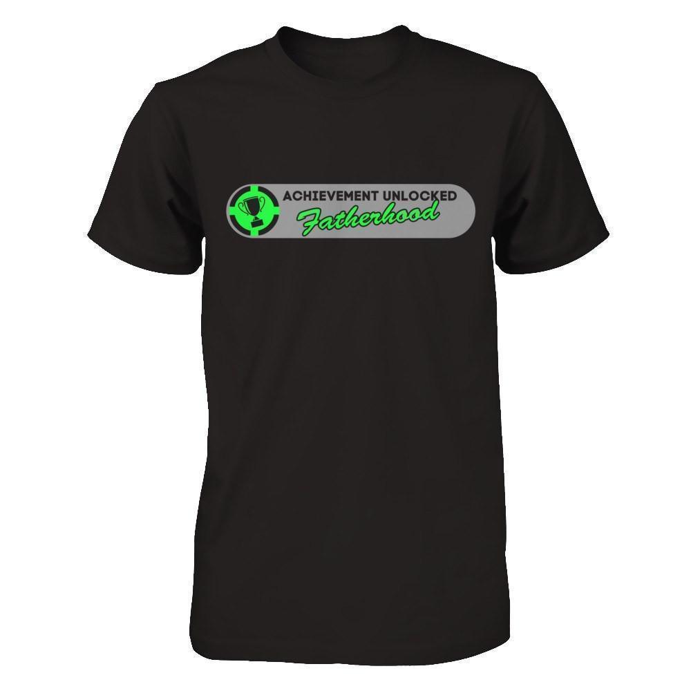 Achievement Unlocked Fatherhood First Time Dad-T-Shirt & Hoodie-Premium T-Shirt-Black