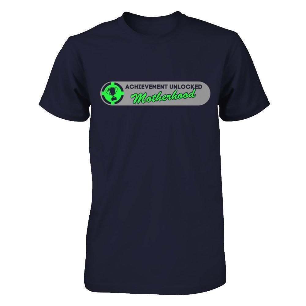 Achievement Unlocked Motherhood First Time Mom-T-Shirt & Hoodie-Premium T-Shirt-Midnight Navy
