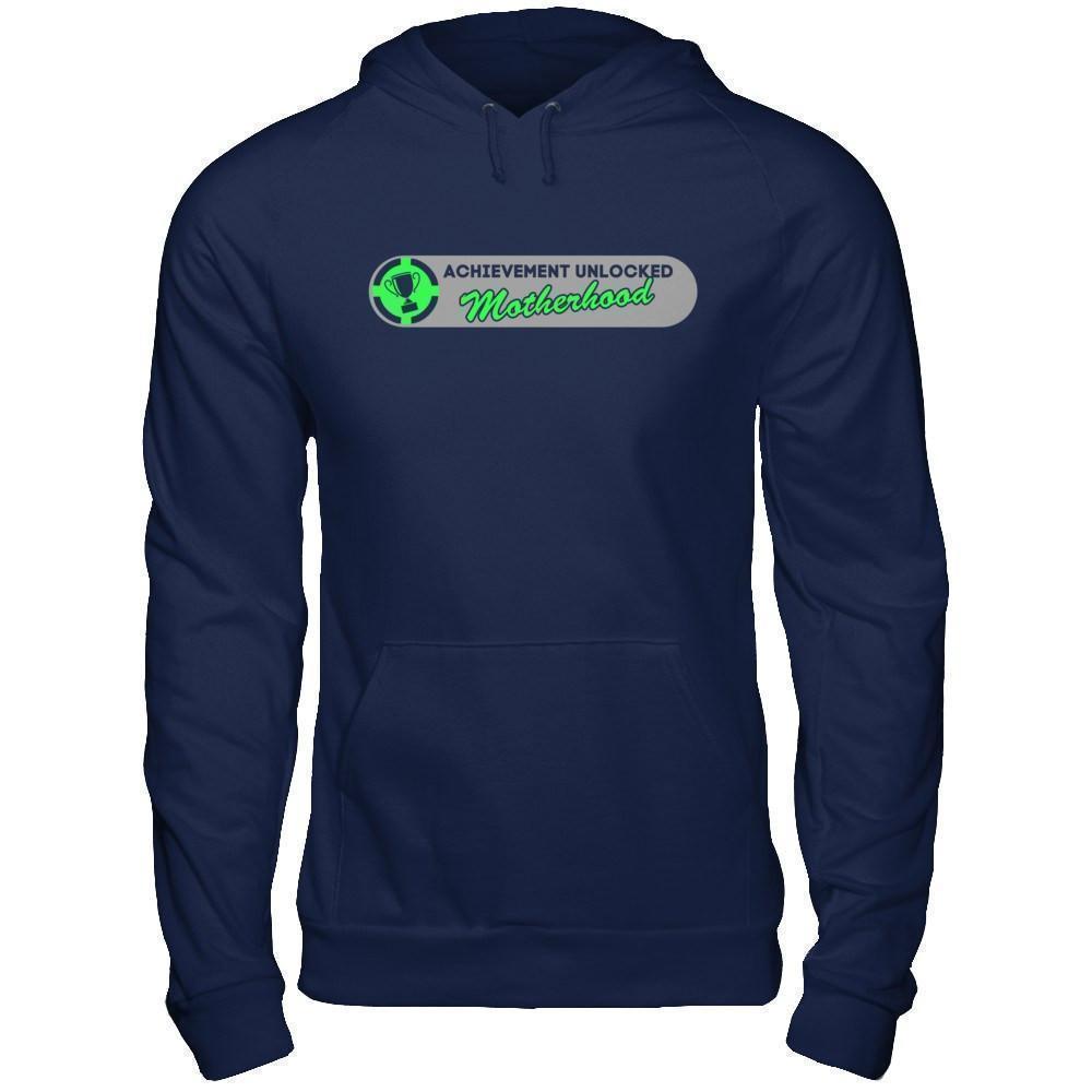 Achievement Unlocked Motherhood First Time Mom-T-Shirt & Hoodie-Pullover Hoodie-Navy