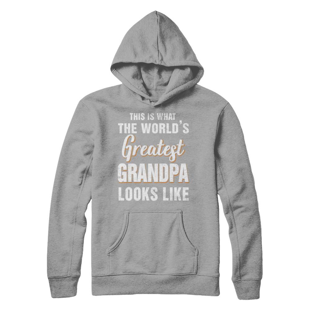 What World's Greatest Grandpa Looks Like Fathers Day-T-Shirt & Hoodie-Pullover Hoodie-Light Steel