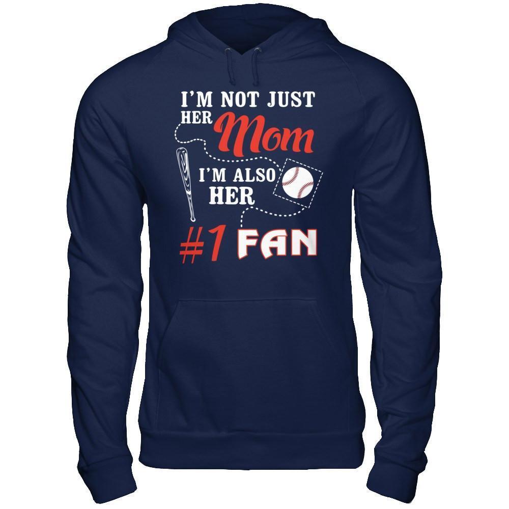 I'm Not Just Her Mom I'm Also Her Fan Baseball Mom-T-Shirt & Hoodie-Pullover Hoodie-Navy