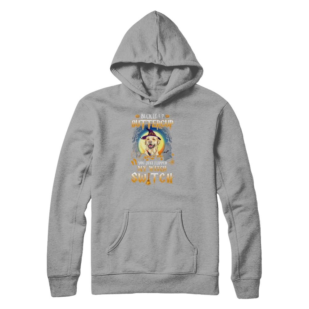 Buckle Up Buttercup Halloween Witch Labrador Costume-T-Shirt & Tank Top-Pullover Hoodie-Light Steel
