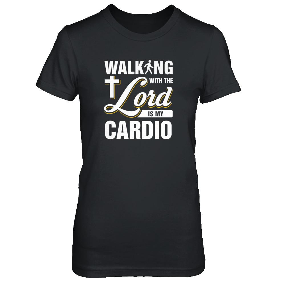 Walking With The Lord Is My Cardio-T-Shirt & Tank Top-Women's T-Shirt-Black
