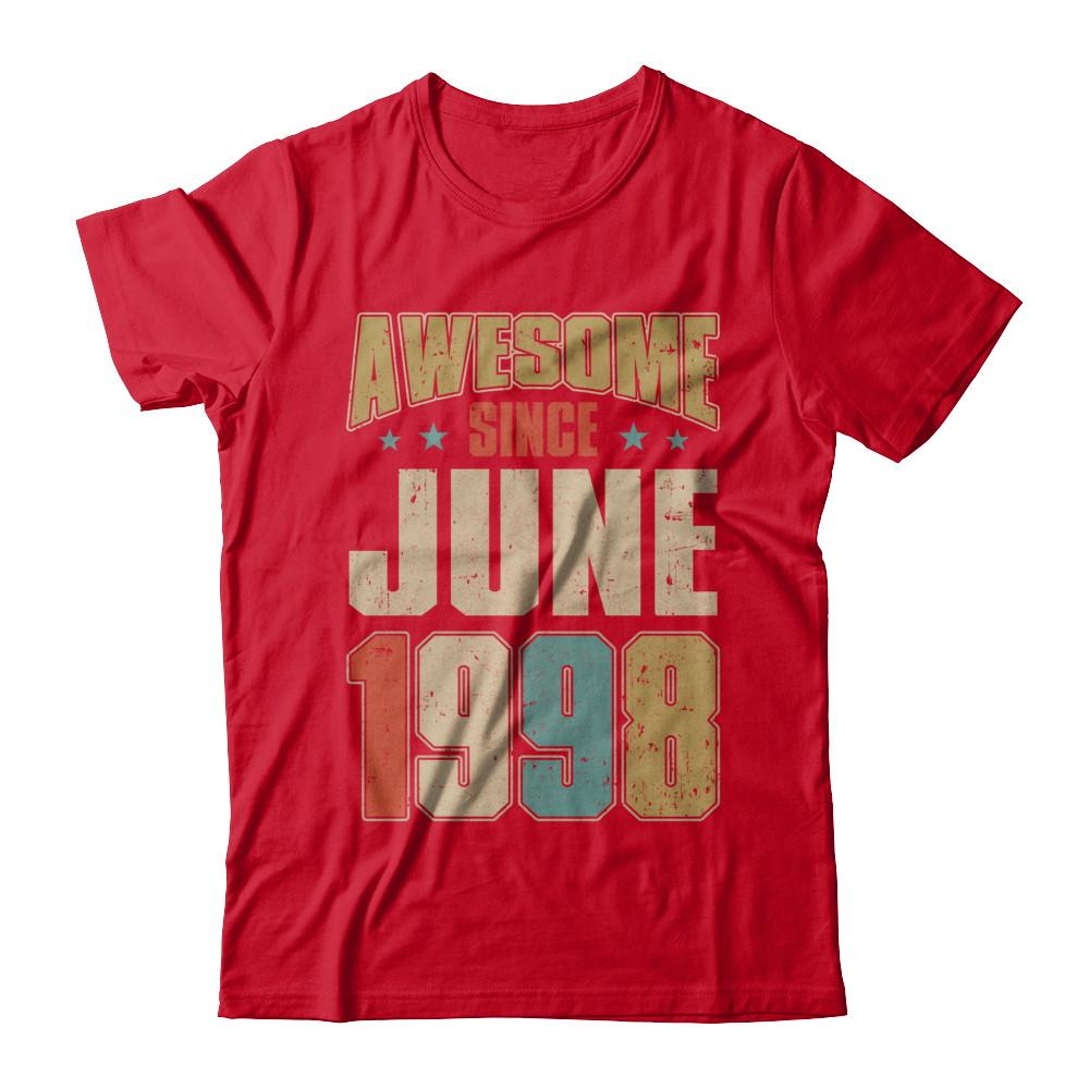 Vintage Retro Awesome Since June 1998 23th Birthday-T-Shirt & Hoodie-Premium T-Shirt-Red