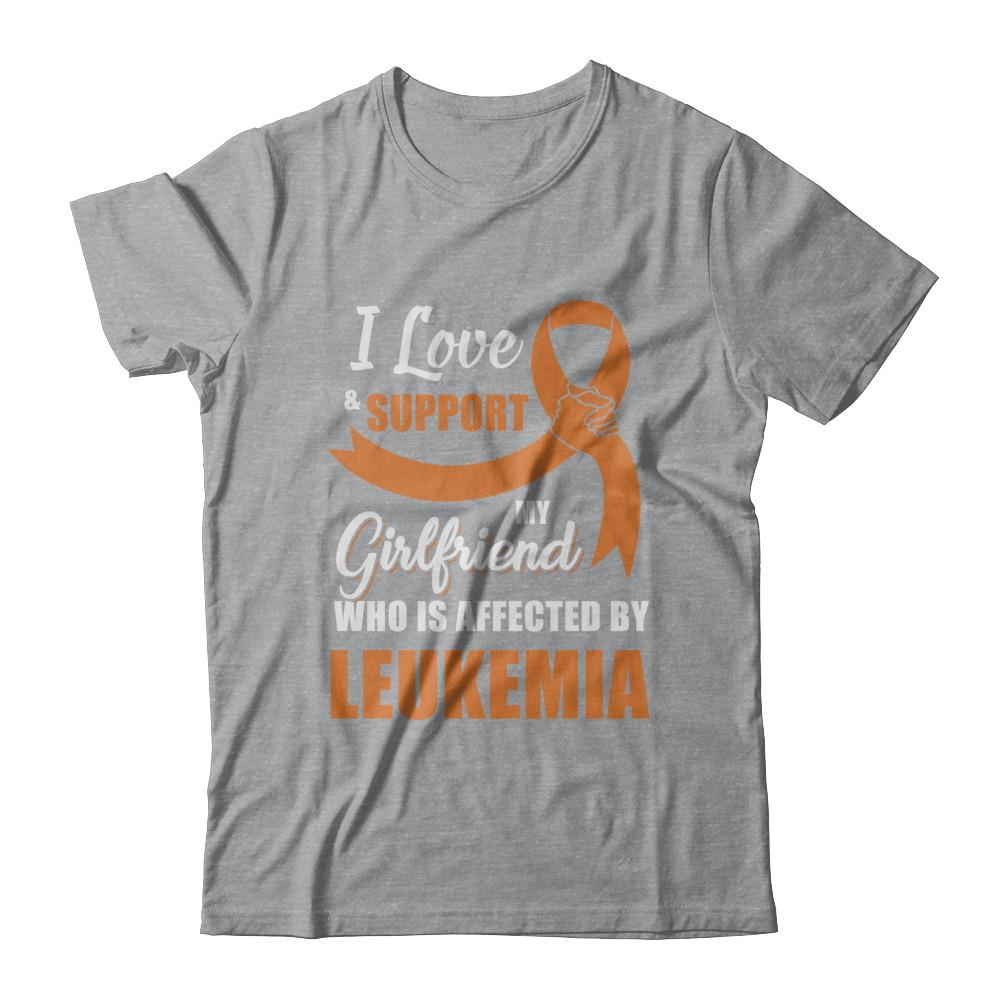Leukemia Awareness Support Orange Girlfriend Boyfriend-T-Shirt & Hoodie-Classic T-Shirt-Sport Grey