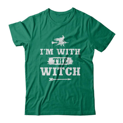 Halloween Couples Costume I'm With The Witch-T-Shirt & Hoodie-Classic T-Shirt-Kelly Green