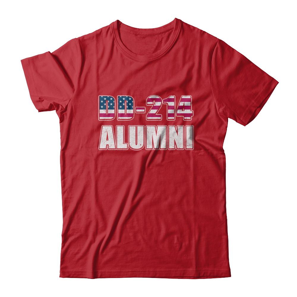 Military DD-214 Alumni Vintage American US Veteran-T-Shirt & Hoodie-Classic T-Shirt-Red