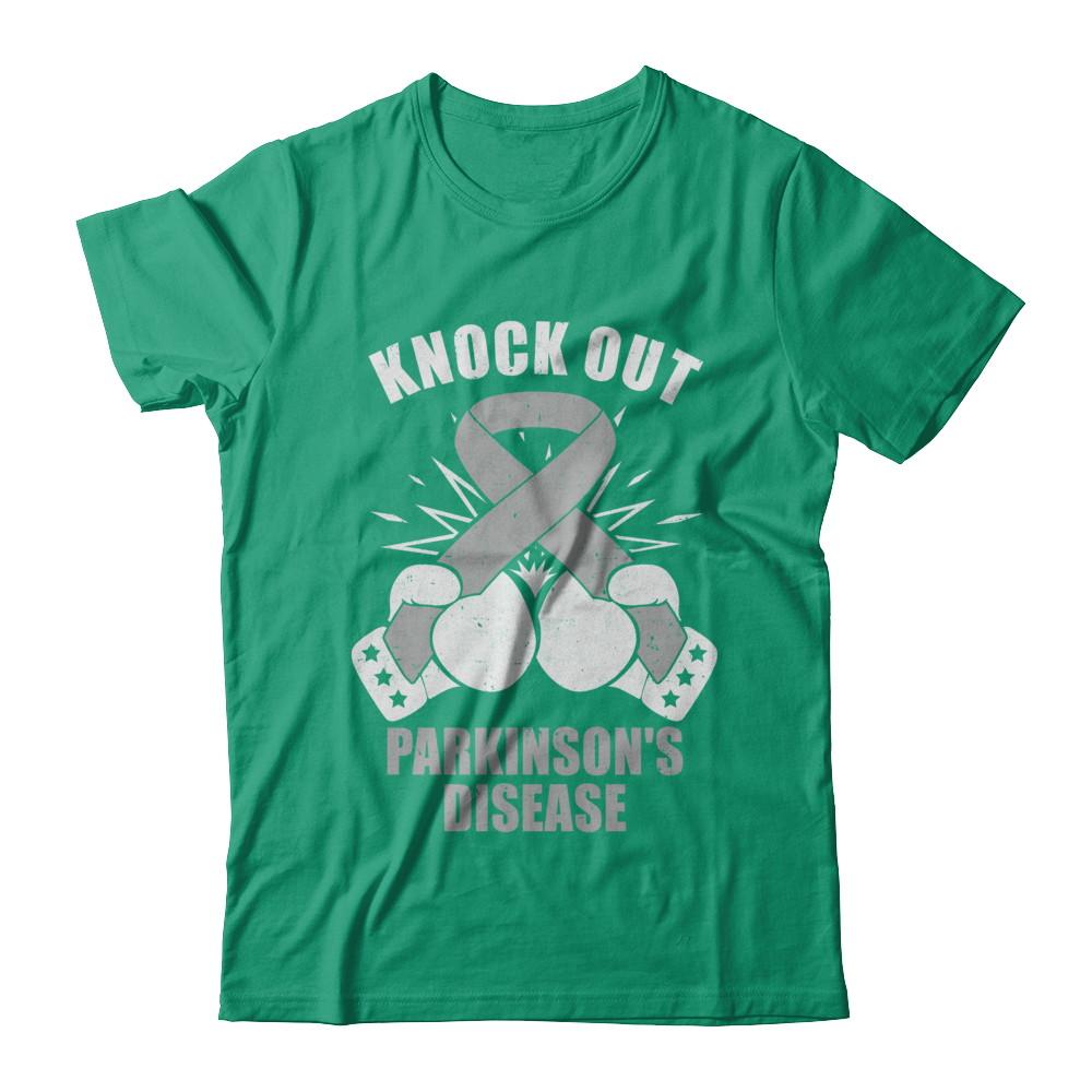 Boxing knock out Parkinson's Disease Awareness Support-T-Shirt & Hoodie-Classic T-Shirt-Kelly Green