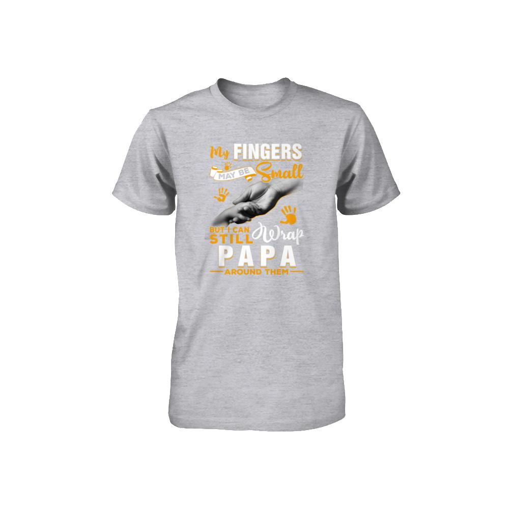 My Fingers May Be Small But I Can Still Wrap Papa Youth-Youth Shirt-Youth T-Shirt-Athletic Heather