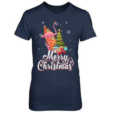 Flamingo Christmas Gift Merry Christmas Flamingo-T-Shirt & Sweatshirt-Women's T-Shirt-Navy