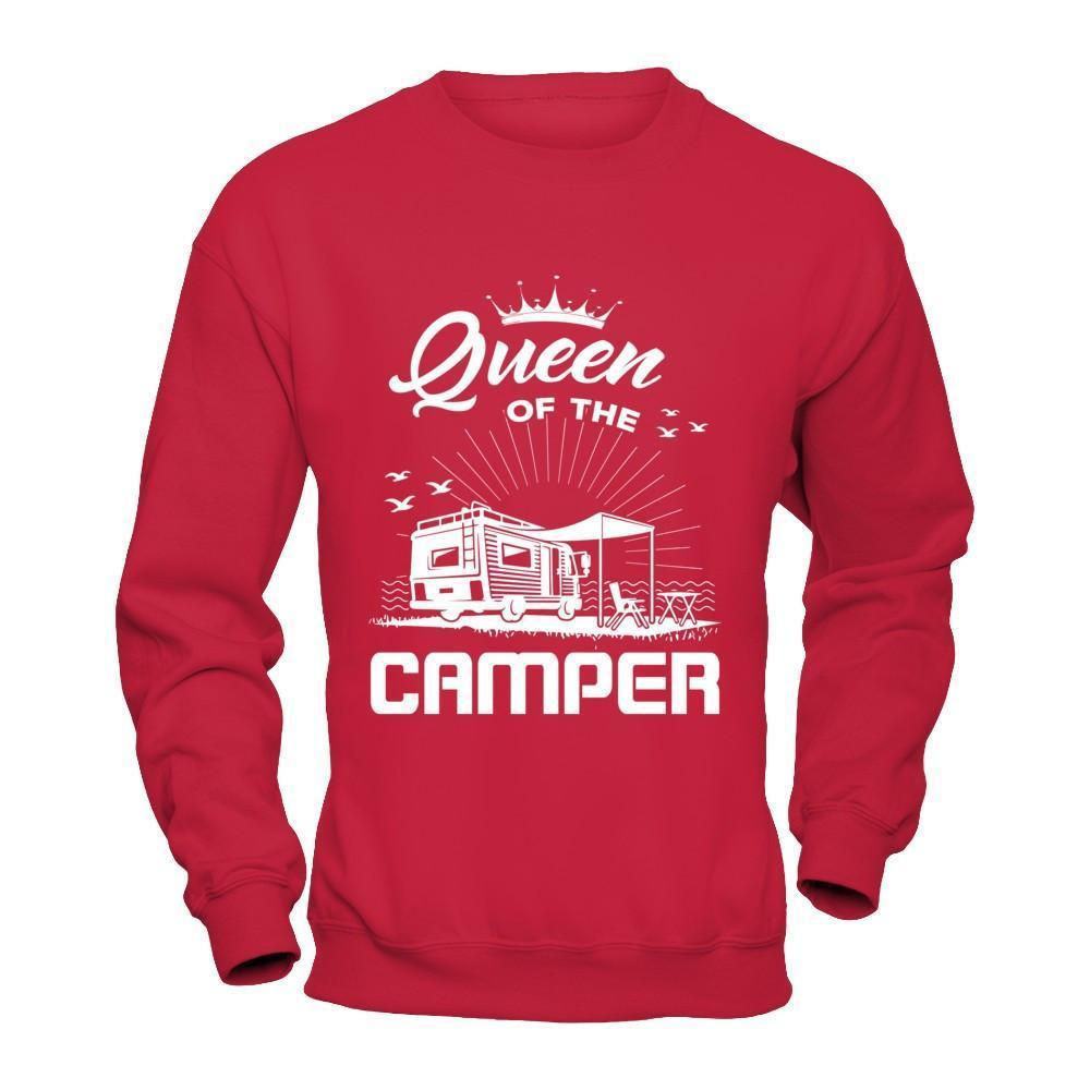 Queen Of The Camper-T-Shirt & Hoodie-Crewneck Sweatshirt-Red