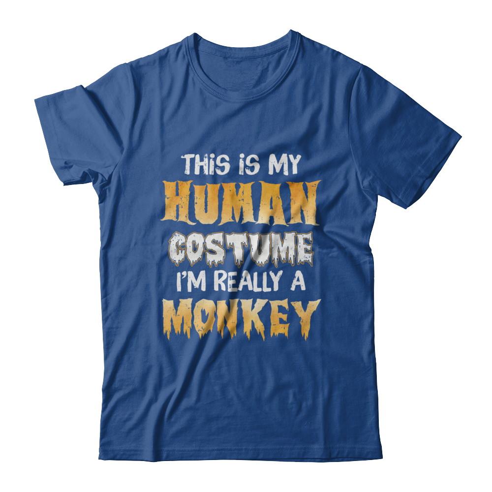 This Is My Human Costume Monkey Halloween-T-Shirt & Hoodie-Classic T-Shirt-Royal