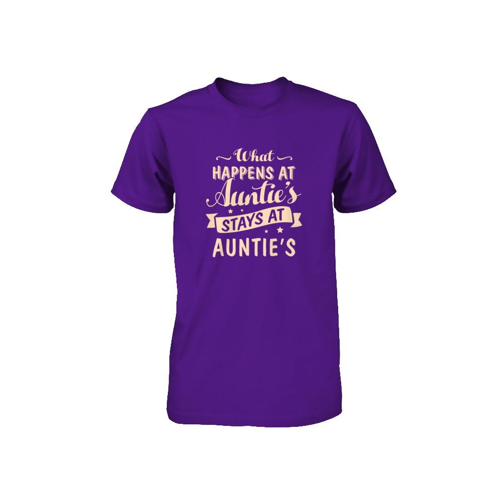 What Happens At Auntie's Stays At Auntie's Youth-Youth Shirt-Youth T-Shirt-Team Purple