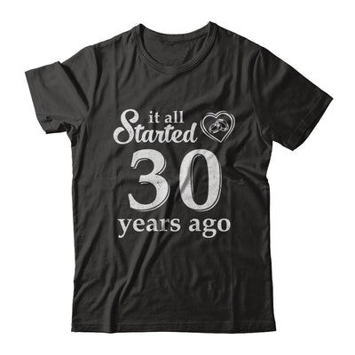 30Th Wedding Anniversary Married Couples 1991 Husband Wife-T-Shirt & Hoodie-Classic T-Shirt-Black