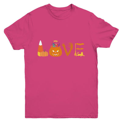 I Love Candy Funny Candy Corn Halloween Gift Youth-Youth Shirt-Youth T-Shirt-Heliconia