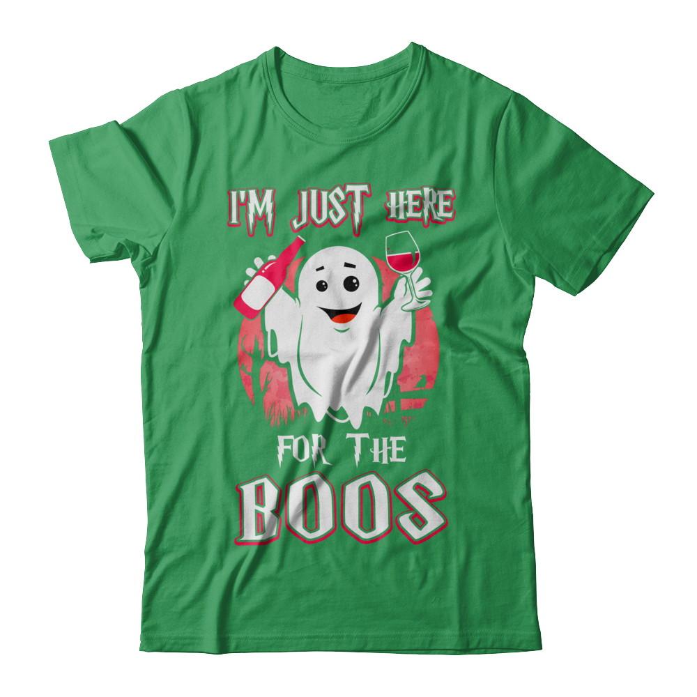 I'm Just Here For The Boos Halloween Wine-T-Shirt & Hoodie-Premium T-Shirt-Kelly Green