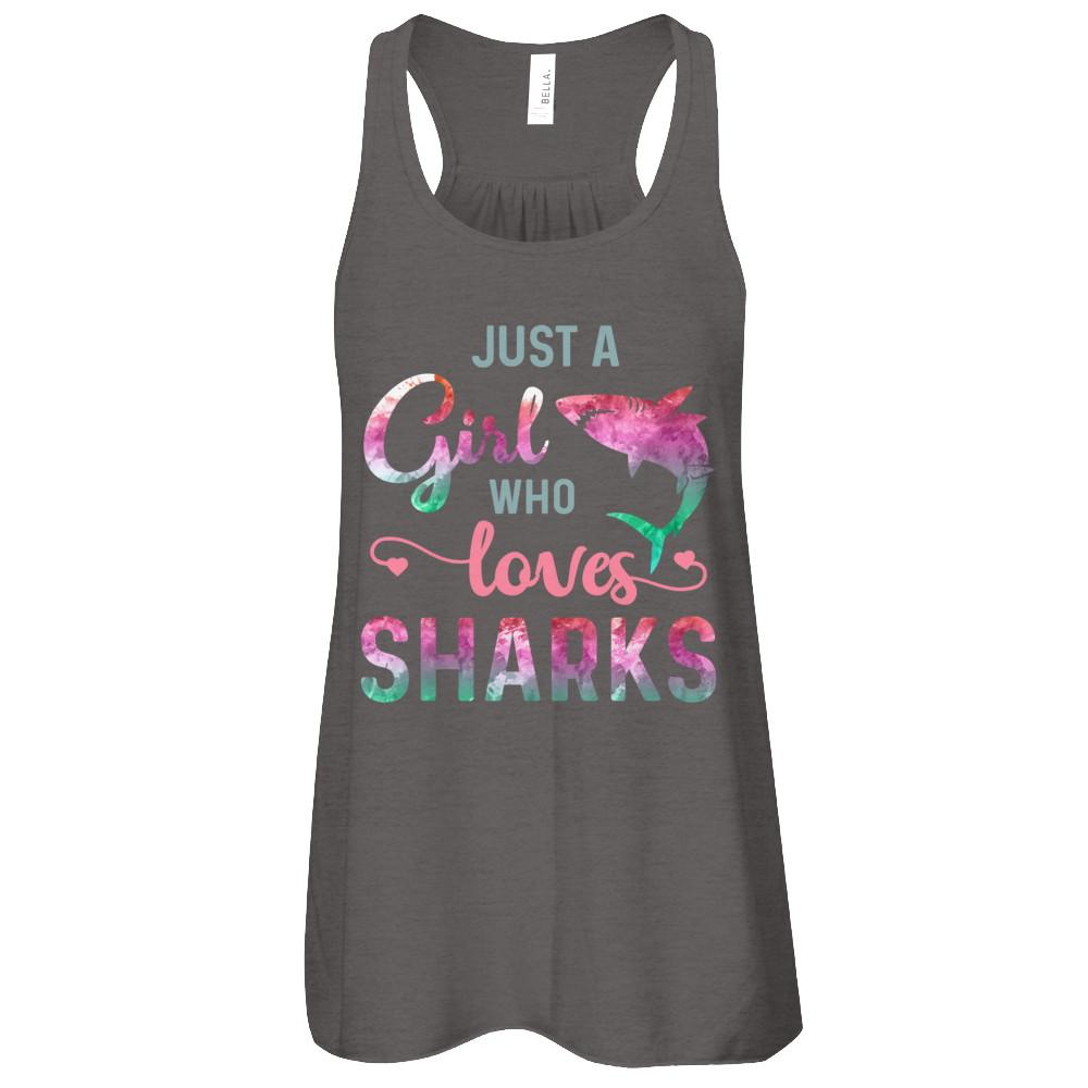 Just A Girl Who Loves Sharks Shark Lover-T-Shirt & Tank Top-