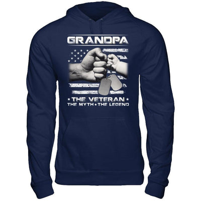 Grandpa The Veteran The Myth The Legend-T-Shirt & Hoodie-Pullover Hoodie-Navy