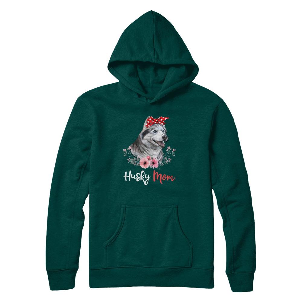 Husky Mom Gift For Women Dog Lover-T-Shirt & Hoodie-Pullover Hoodie-Deep Forest