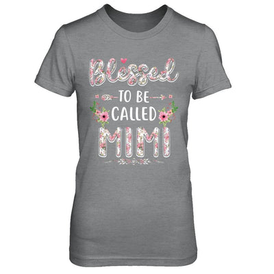 Funny Grandma Gifts Blessed To Be Called Mimi-T-Shirt & Hoodie-Women's T-Shirt-Sport Grey