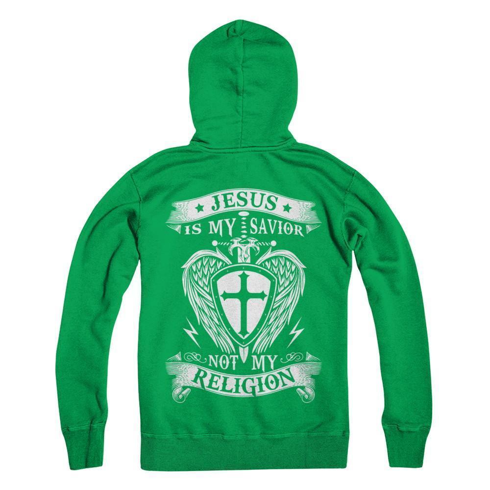 Knight Templar Jesus Is My Savior Not My Religion-T-Shirt & Hoodie-Pullover Hoodie-Irish Green