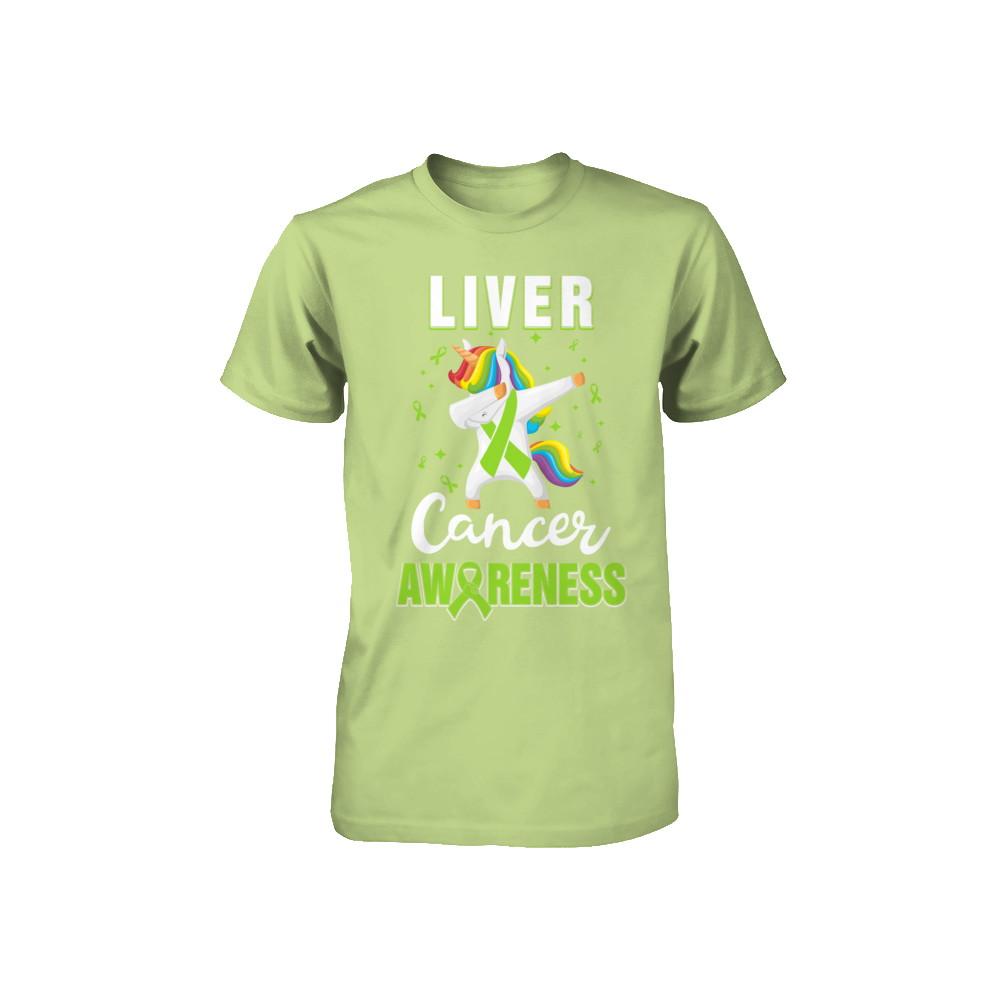 Inspirational Liver Cancer Awareness Unicorn Support Youth-Youth Shirt-Toddler T-Shirt-Key Lime