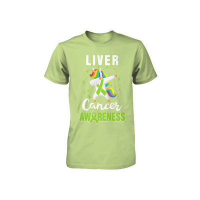 Inspirational Liver Cancer Awareness Unicorn Support Youth-Youth Shirt-Toddler T-Shirt-Key Lime