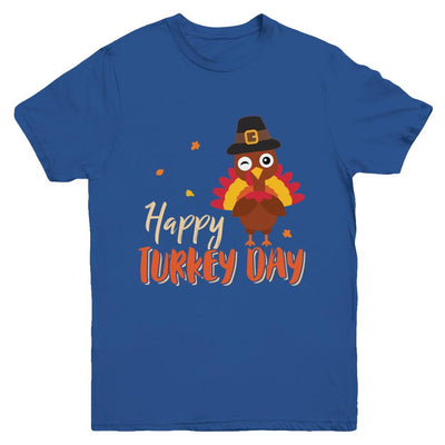 Happy Turkey Day Funny Thanksgiving Gift Youth-Youth Shirt-Youth T-Shirt-Royal