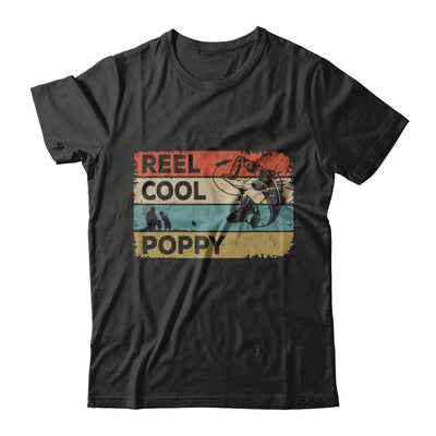 Vintage Reel Cool Poppy Fish Fishing Fathers Day-T-Shirt & Hoodie-Classic T-Shirt-Black