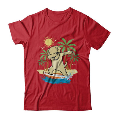 Summer Vacation Dabbing Labrador Surfing Surfboard Gift-T-Shirt & Hoodie-Classic T-Shirt-Red