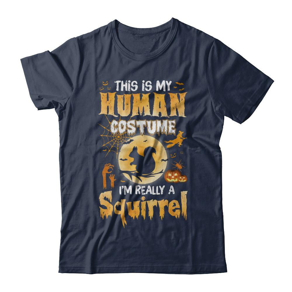 Funny Squirrel Human Costume Halloween-T-Shirt & Hoodie-Classic T-Shirt-Navy