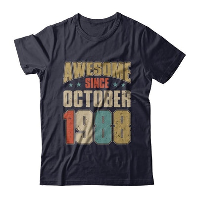 Vintage Retro Awesome Since October 1988 33th Birthday-T-Shirt & Hoodie-Premium T-Shirt-Midnight Navy